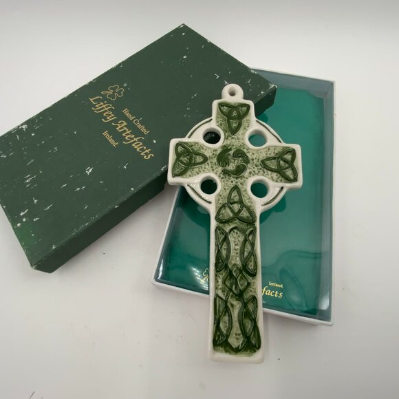 House of Liffey Artefacts Irish Ceramic Celtic Cross Wall Hanging New Old Stock - Picture 7 of 7